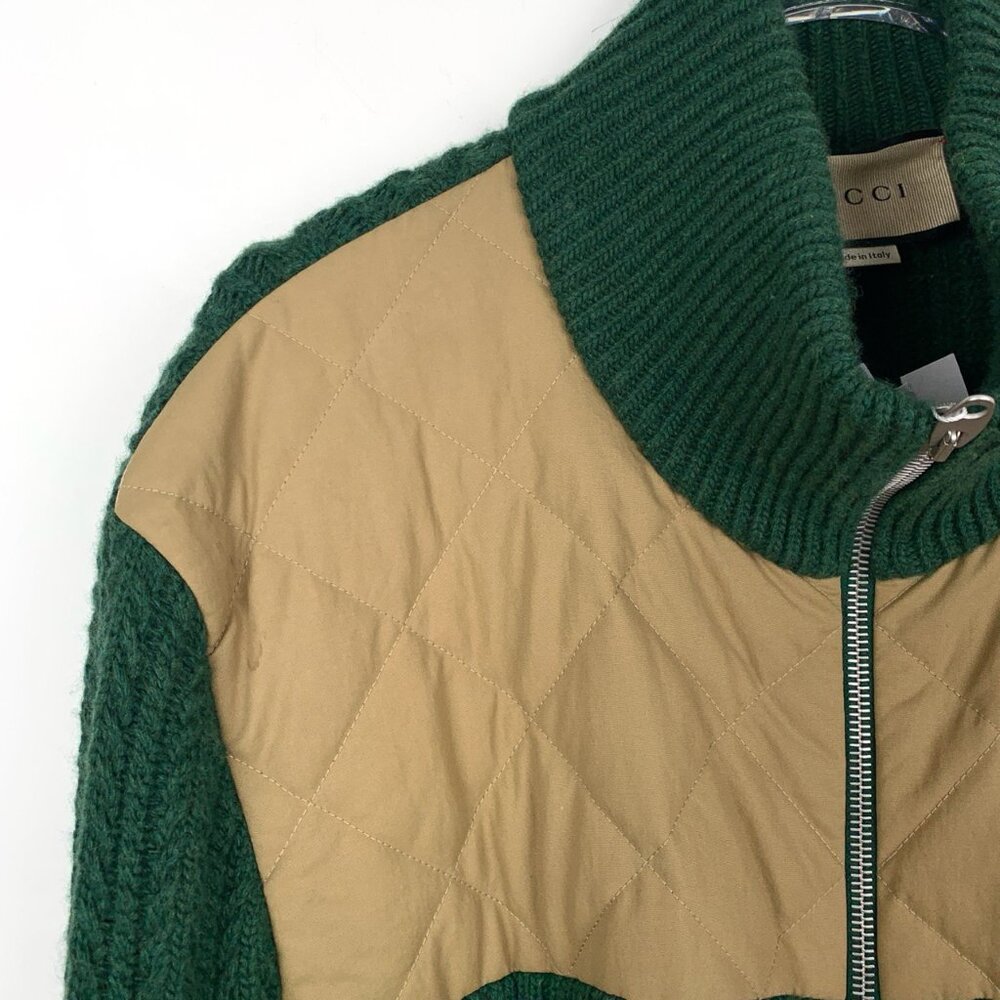 Xf369 Gucci Stand Collar Patchwork Design Multico… - image 3